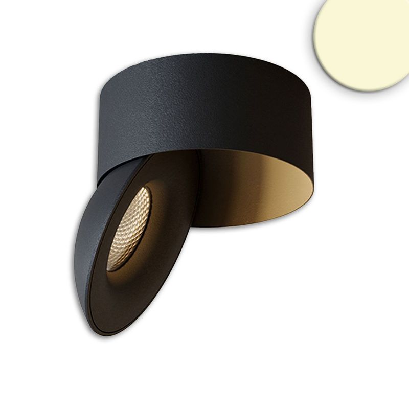 LED Aufbauleuchte schwarz/schwarz, 2700K, 10W, CRI90, dimmbar