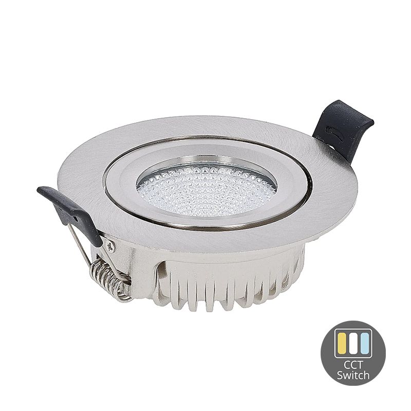 LED-EINBAUSTRAHLER SLIM 4W/6W DIMMBAR SILBER CCT