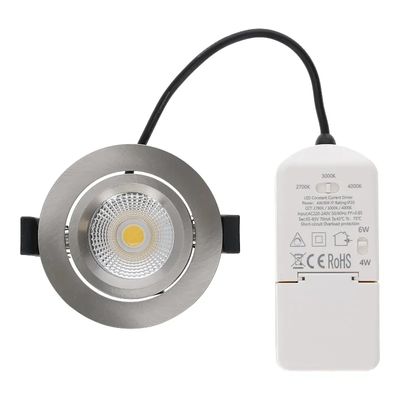 LED-EINBAUSTRAHLER SLIM 4W/6W DIMMBAR SILBER CCT