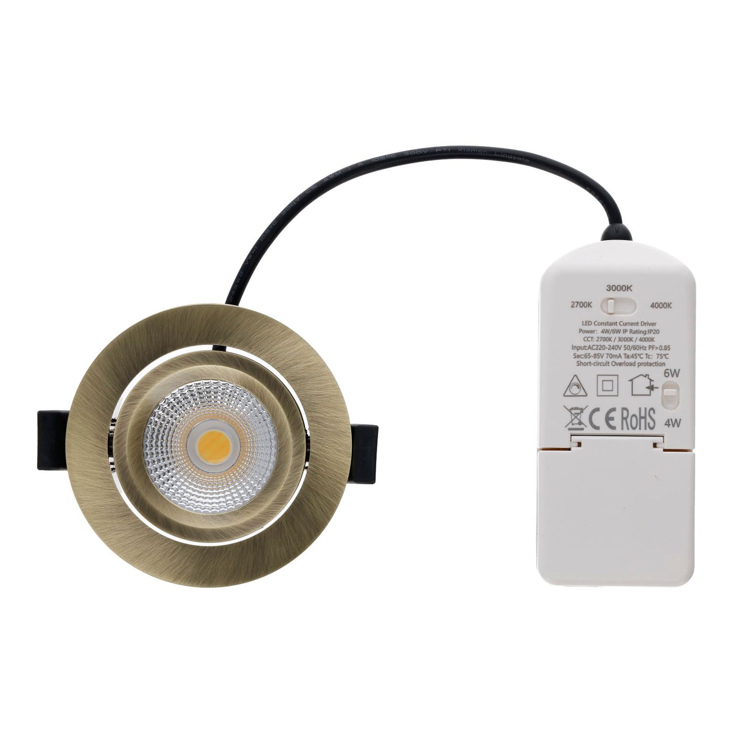 LED-EINBAUSTRAHLER SLIM 4W/6W DIMMBAR BRONZE CCT