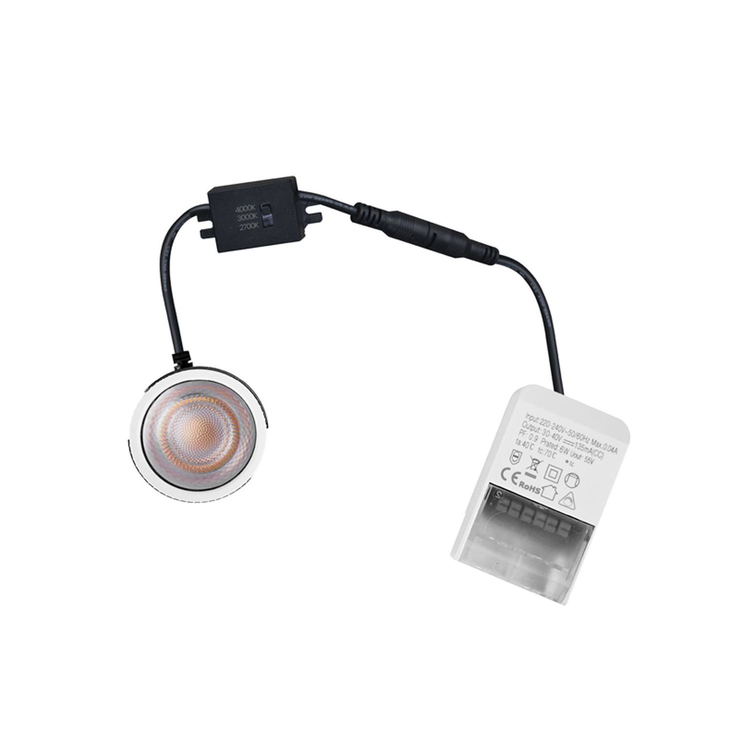 LED-EINBAUSTRAHLER 6W 540LM DIMMBAR WEISS SCHWENKBAR