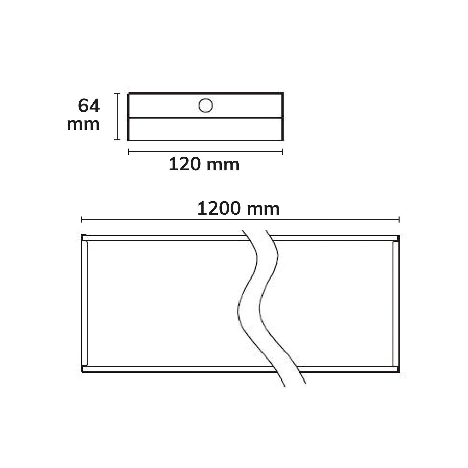 LED Langfeldleuchte, 120x12cm, schwarz, 25|30|35|40W, UGR<19 2H|2H, ColorSwitch 3000|4000|5000K