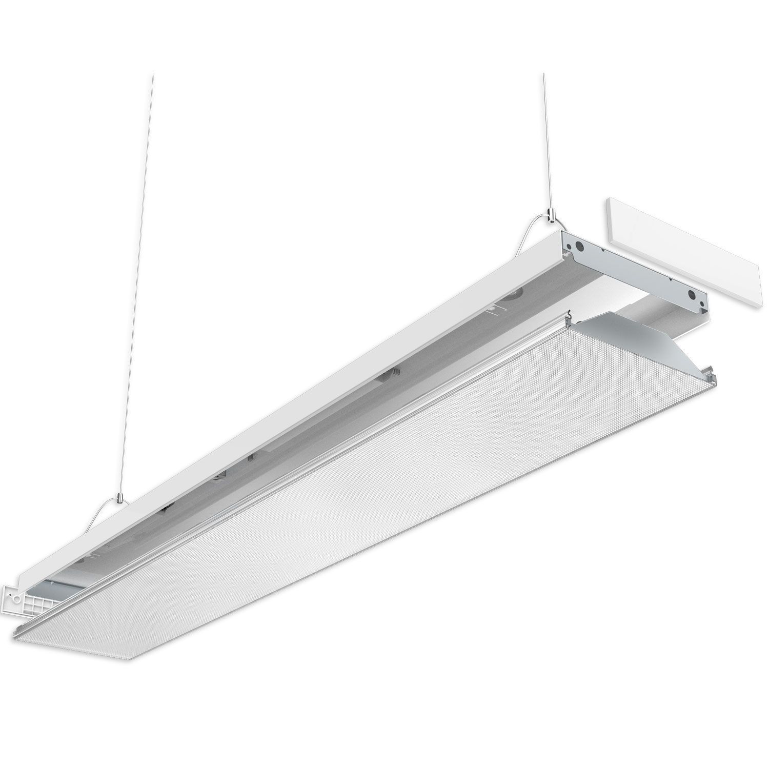 LED Langfeldleuchte, 120x20cm, weiß, PowerSwitch 25|30|35|40W, UGR<19 2H/2H, ColorSwitch 3000|4000|5000K, DALI dimmbar
