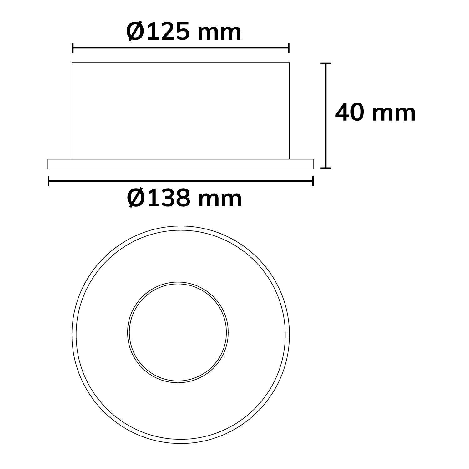 LED Einbauleuchte Sphere schwarz/schwarz, 2700K, 10W, CRI90, dimmbar
