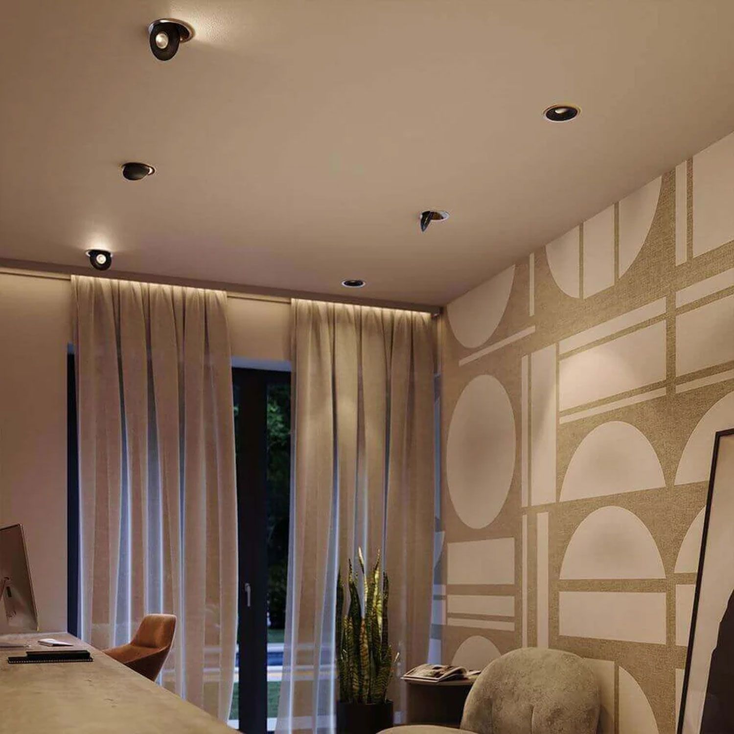 LED Einbauleuchte Sphere gold/schwarz, 2700K, 10W, CRI90, dimmbar
