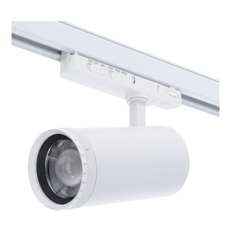 3-PHASEN RAILSPOT 15°-55° ZOOMBAR 20W/25W/30W  WEISS DIMMBAR CCT SCHALTER