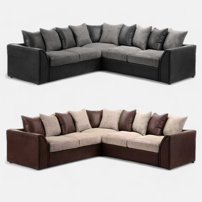 Danny Jumbo Cord Fabric 5 Seater Corner Sofa