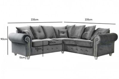 Ashwin Plush Velvet Corner Sofa