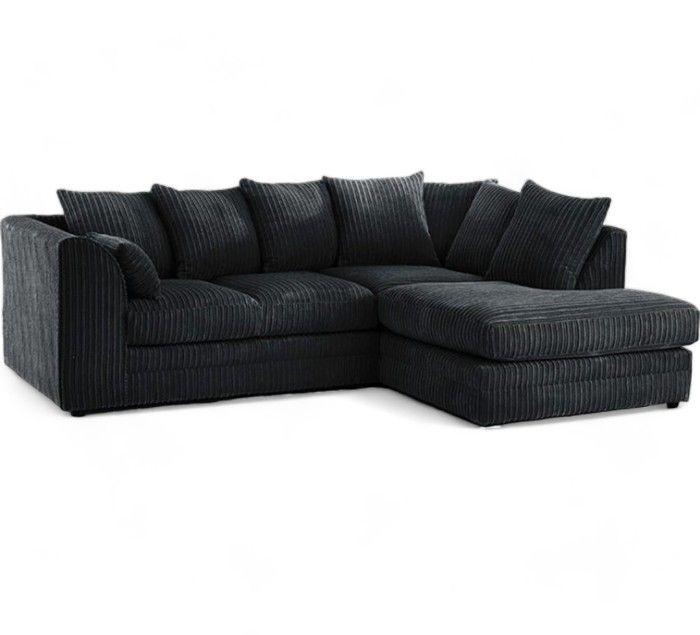 Manny L Shape Jumbo Cord 4 Seater Corner Sofa - Right side