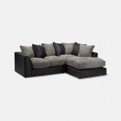 Danny L Shape Jumbo Cord 4 Seater Corner Sofa - Right side