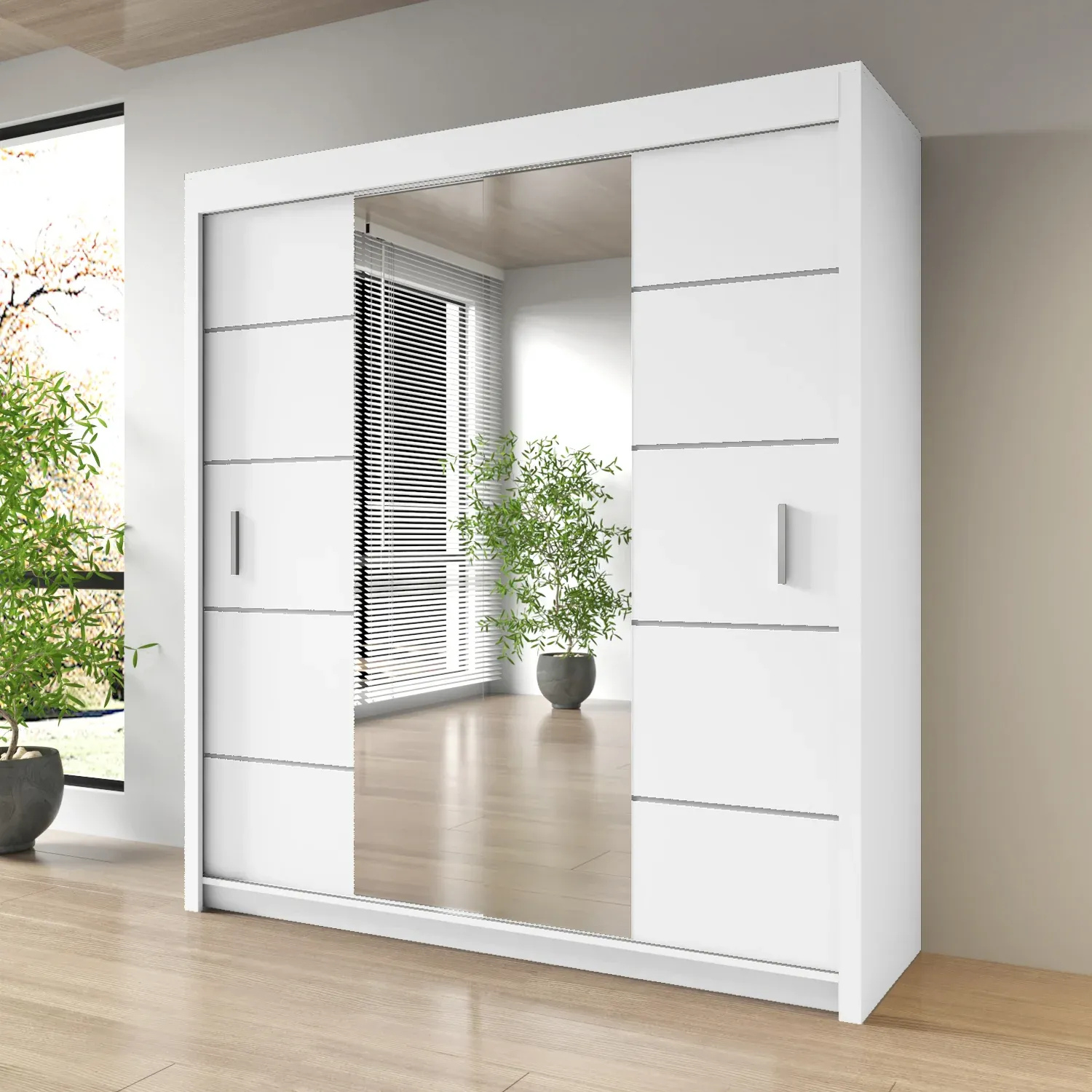 Sliding Mirrored Door Wardrobe - Oslo