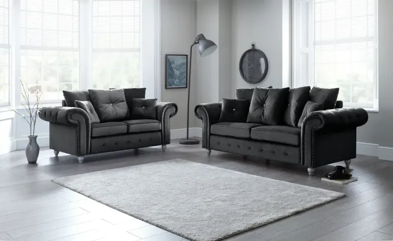 Ashwin Plush Velvet 3+2 Seater Sofa Set