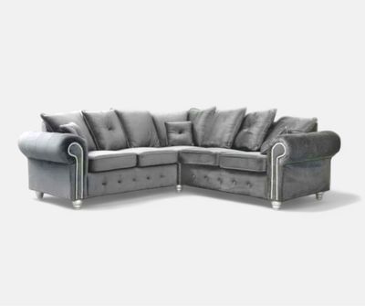 Ashwin Plush Velvet Corner Sofa