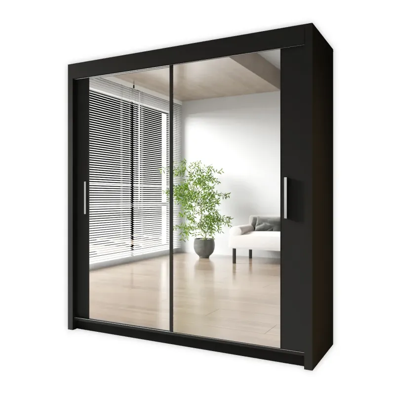 Sliding Mirrored Door Wardrobe - Milan