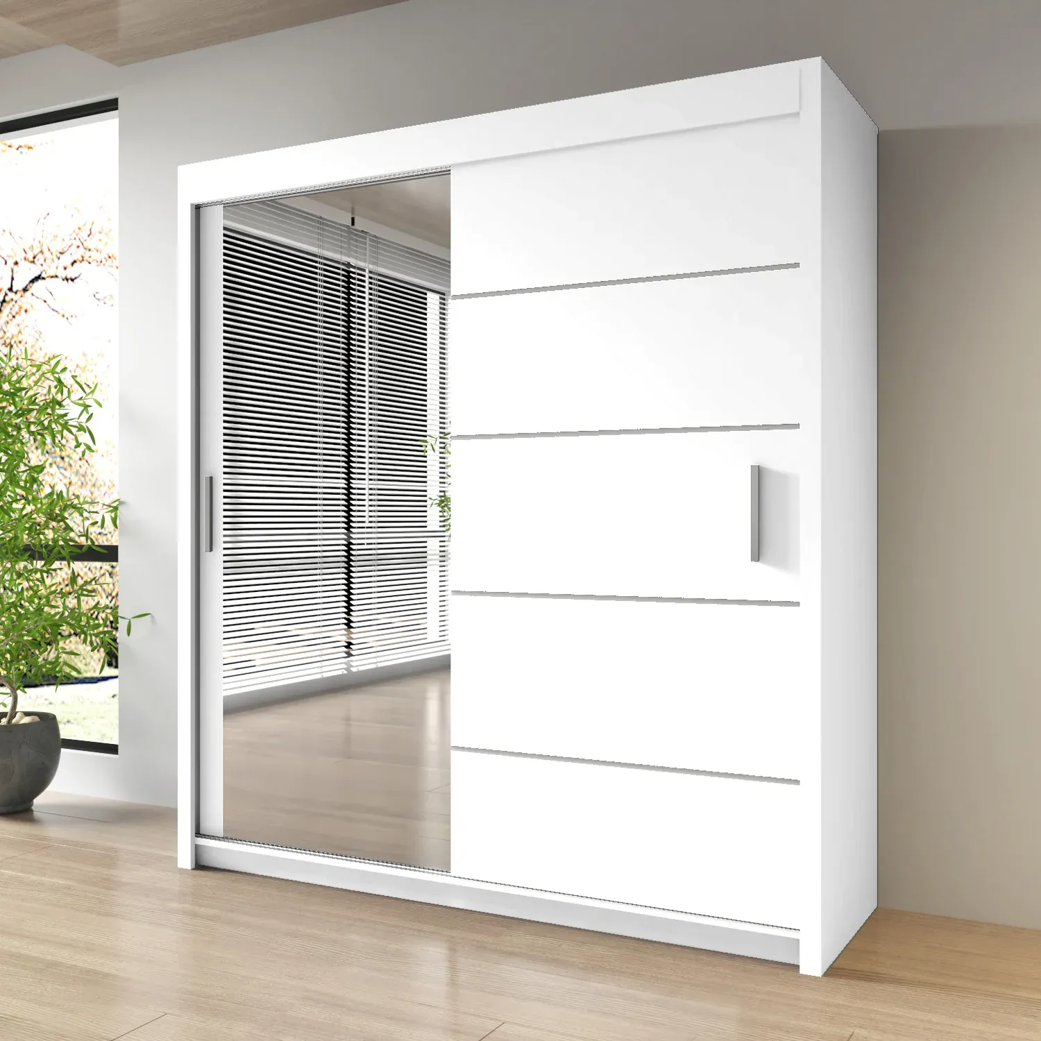 Sliding Mirrored Door Wardrobe - Lyon