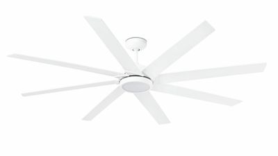 Century 165cm White-White Ceiling Fan with Light &amp; Remote Control by Faro