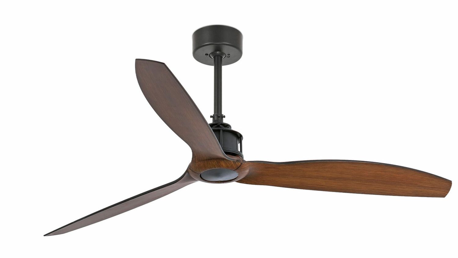 Just Fan 128cm Black-Walnut Ceiling Fan with Remote Control by Faro