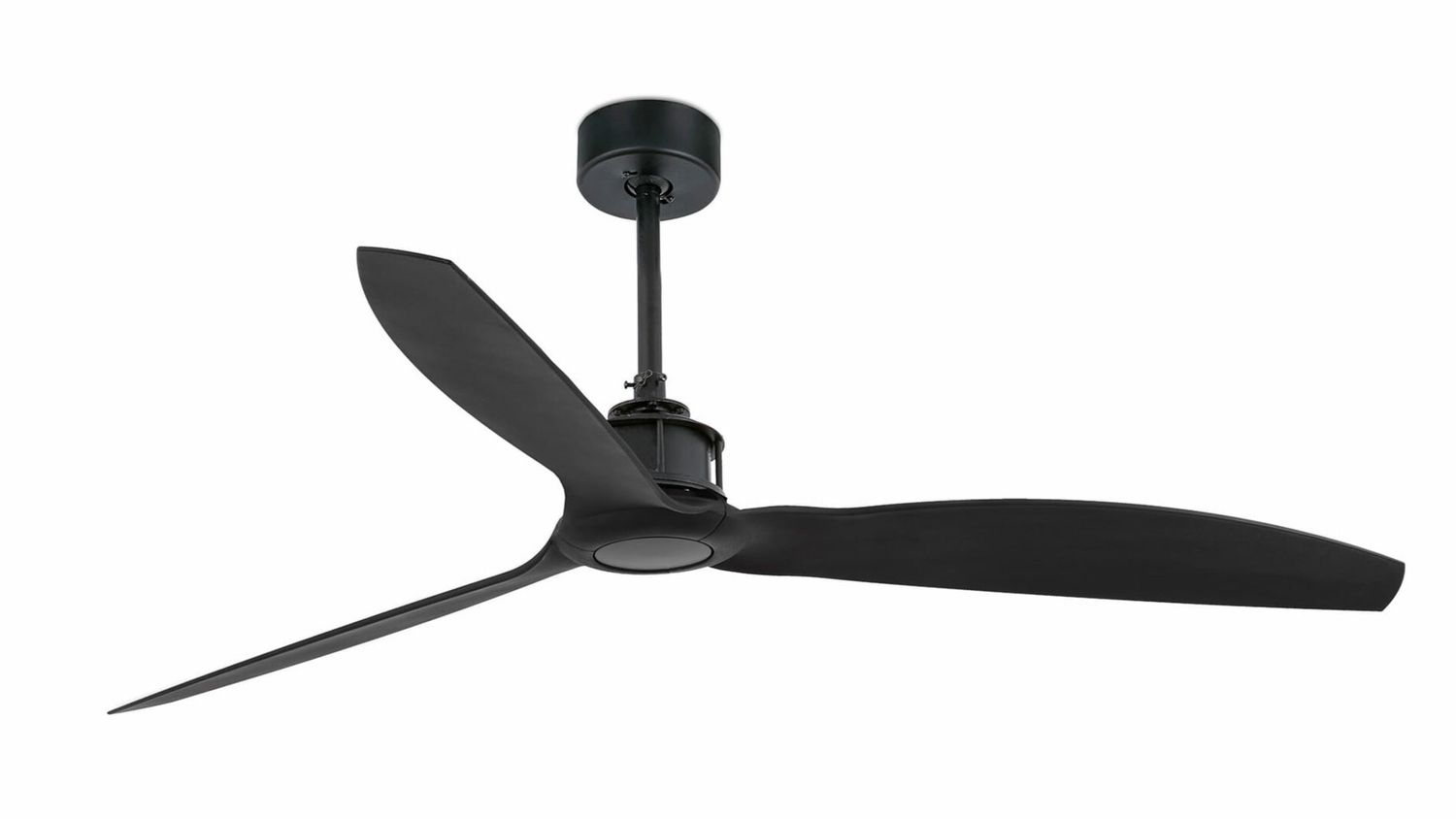 Just Fan 128cm Black-Black Ceiling Fan with Remote Control by Faro