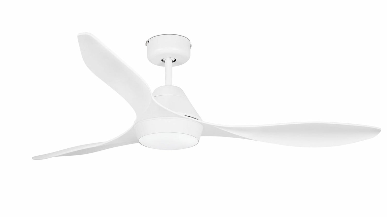 Polaris 132cm White-White Ceiling Fan with Light &amp; Remote Control by Faro