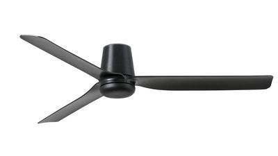 Punt Tub 130cm Black-Black Ceiling Fan with Remote Control by Faro