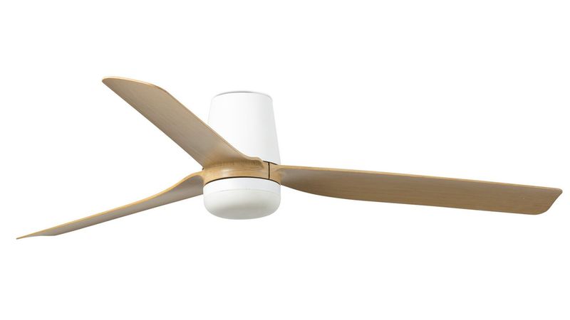 Punt Tub 130cm White-Maple Ceiling Fan with Light &amp; Remote Control by Faro