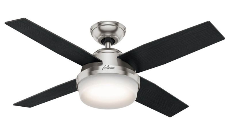 Dante 112cm Nickel-Oak Ceiling Fan with Light &amp; Remote Control by Hunter
