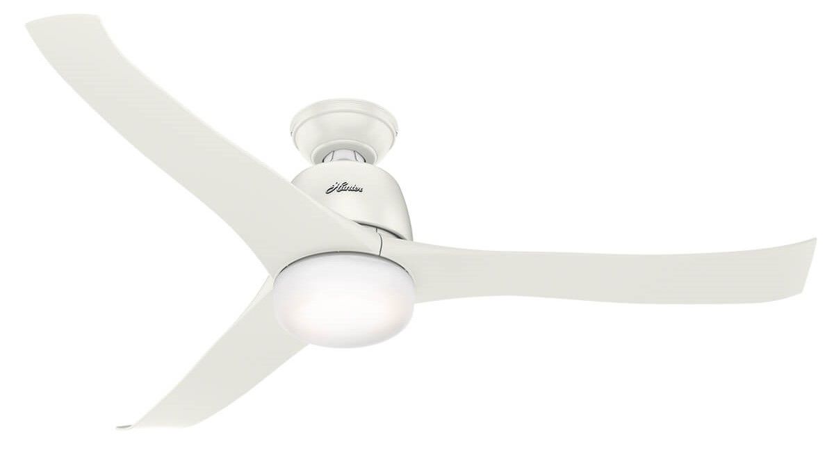Harmony 137cm White-White Ceiling Fan with Light &amp; Remote Control by Hunter