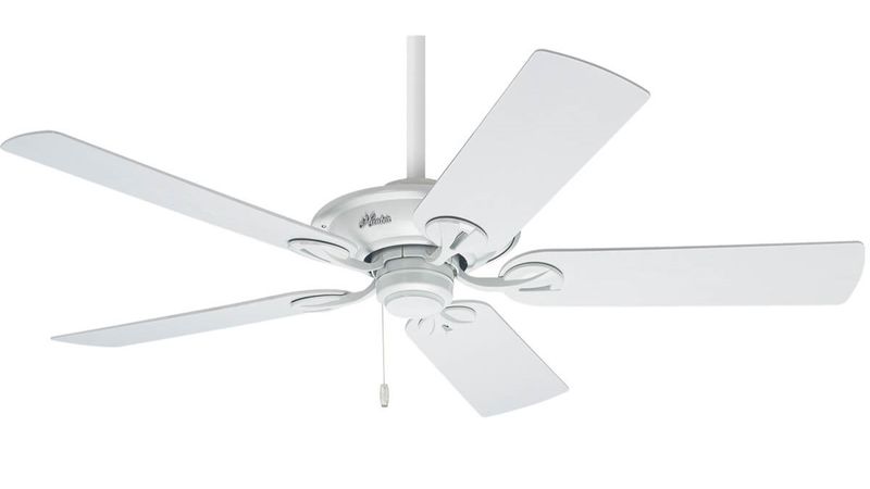 Maribel 132cm White-White Ceiling Fan with Pull Chain by Hunter