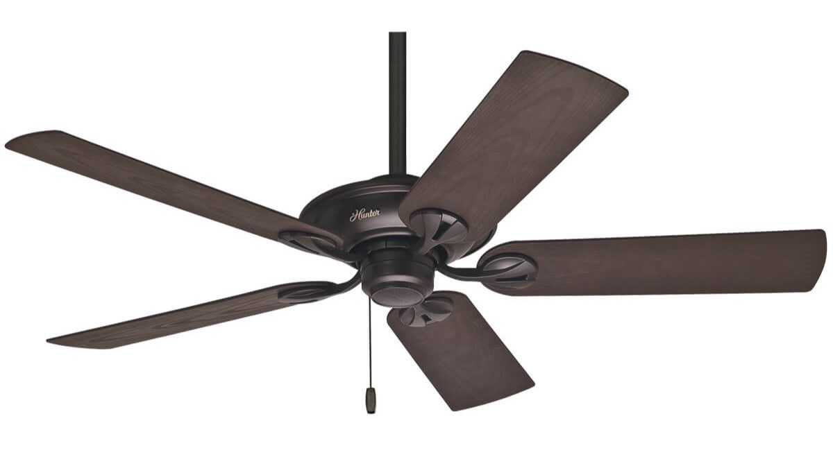 Maribel 132cm Bronze-Walnut Ceiling Fan with Pull Chain by Hunter