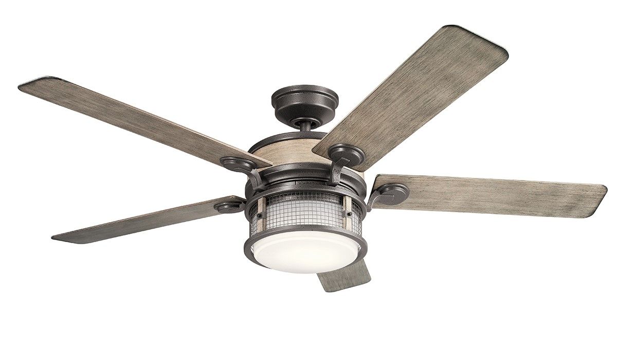 Ahrendale 152cm Iron-Grey Ceiling Fan with Light &amp; Remote Control by Kichler