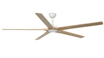 Bigwood 200cm White-Pine Ceiling Fan with Remote Control by Faro