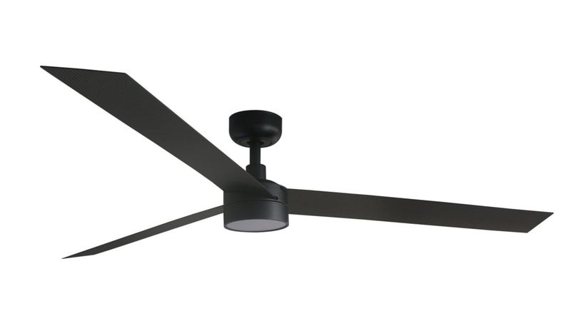 Cruiser 160cm Black-Black Ceiling Fan with Light &amp; Remote Control by Faro