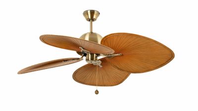 Cuba 132cm Gold-Brown Ceiling Fan with Pull Chain by Faro