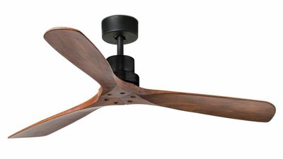 Lantau 132cm Black-Walnut Ceiling Fan with Remote Control by Faro