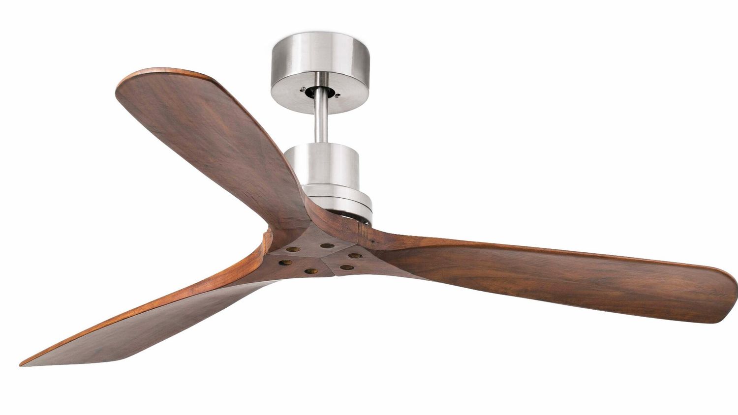 Lantau 132cm Nickel-Walnut Ceiling Fan with Remote Control by Faro