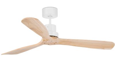 Lantau 132cm White-Pine Ceiling Fan with Remote Control by Faro