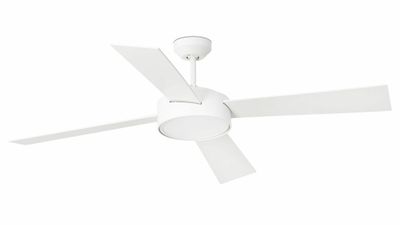 Hydra 135cm White-White Ceiling Fan with Light &amp; Remote Control by Faro