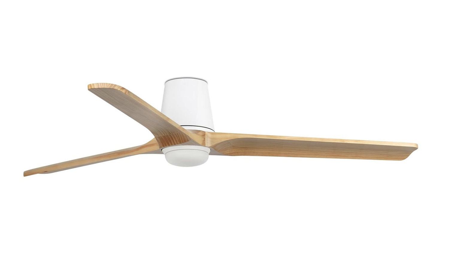 Heywood Tub 132cm White-Pine Ceiling Fan with Light &amp; Remote Control by Faro