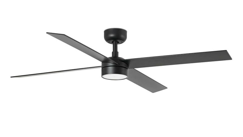 Rudder 4 132cm Black-Walnut Ceiling Fan with Light &amp; Remote Control by Faro