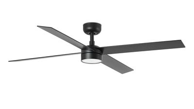 Rudder 4 132cm Black-Walnut Ceiling Fan with Light &amp; Remote Control by Faro
