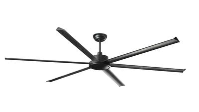 Rotterdam 20 200cm Black-Black Ceiling Fan with Remote Control by Faro