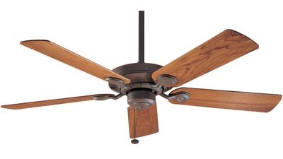 Outdoor Elements 132cm Weathered Brick-Teak Ceiling Fan with Pull Chain by Hunter
