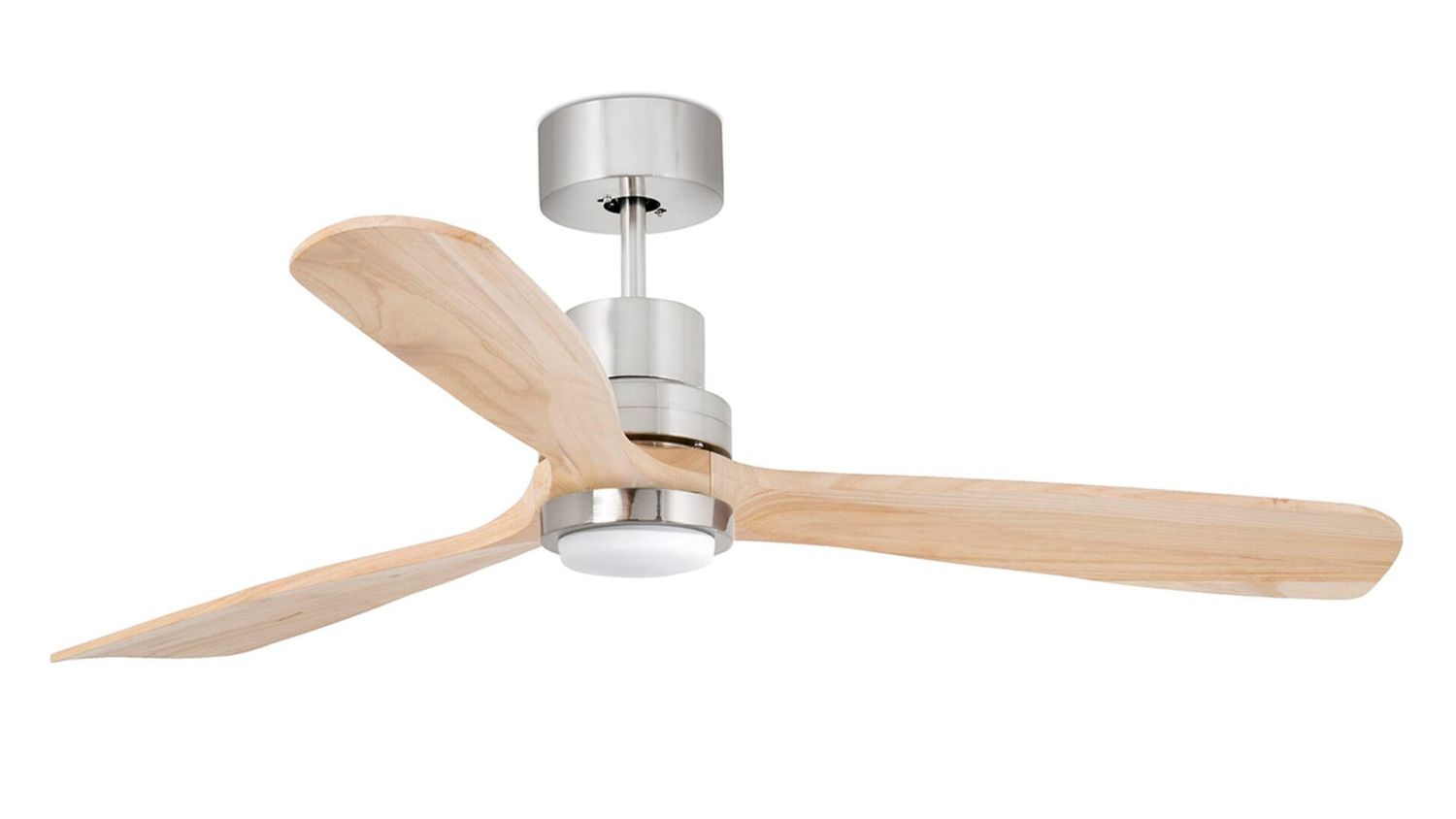 Lantau 132cm Nickel-Pine Ceiling Fan with Light &amp; Remote Control by Faro