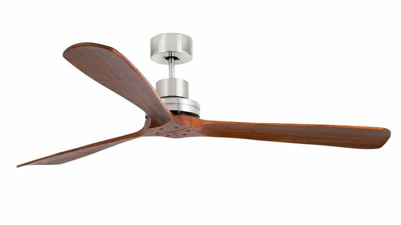Lantau 168cm Nickel-Walnut Ceiling Fan with Remote Control by Faro