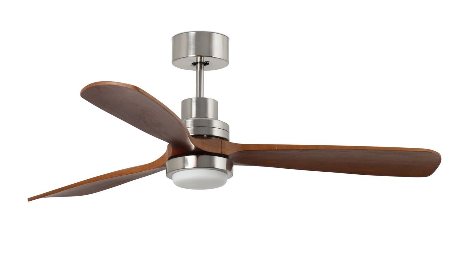 Lantau 168cm Nickel-Walnut Ceiling Fan with Light &amp; Remote Control by Faro