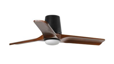 Heywood Tub 90cm Black-Walnut Ceiling Fan with Light &amp; Remote Control by Faro