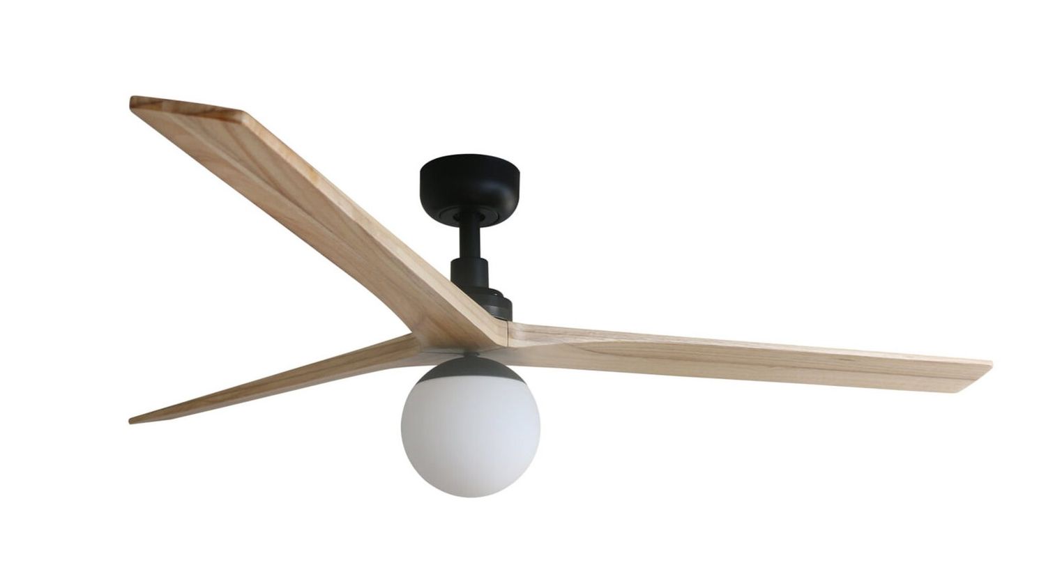 Klim 150cm Black-Oak Ceiling Fan with Light &amp; Remote Control by Faro