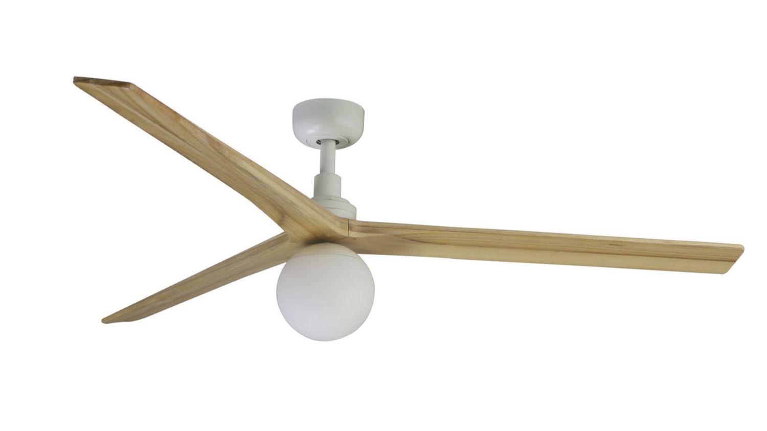 Klim 150cm White-Oak Ceiling Fan with Light &amp; Remote Control by Faro