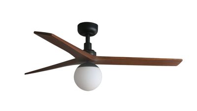 Klim 125cm Black-Walnut Ceiling Fan with Light &amp; Remote Control by Faro