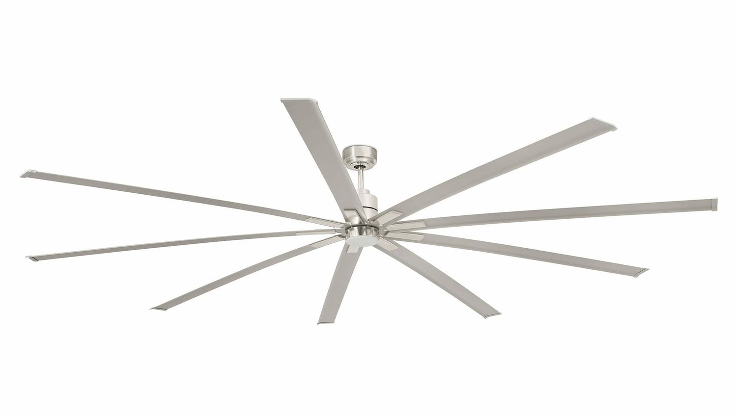 Manhattan 244cm Nickel-Aluminium Ceiling Fan with Light &amp; Remote Control by Faro